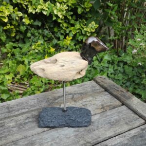 la terre à offrir oiseau en faïence et bois flotté