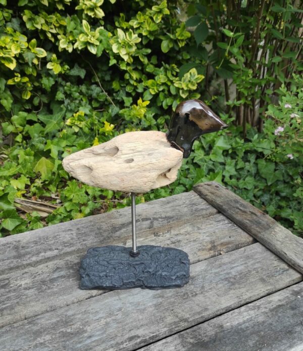 la terre à offrir oiseau en faïence et bois flotté